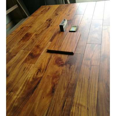 Golden Brown Color Flat UV Lacquer Acacia/Asian Walnut Wood Flooring