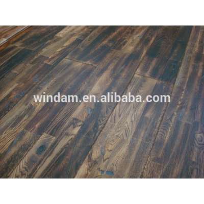 Finger jointed Black Walnut Color Stained White Oak Solid Wood Flooring