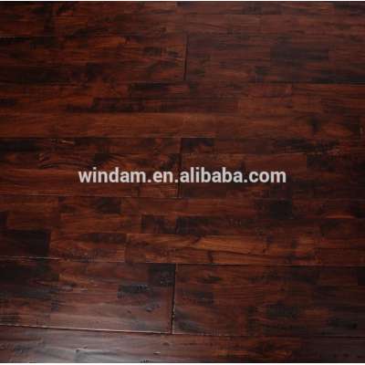 Finger jointed Black Walnut Color Stained Small Leaf Acacia Solid Wood Flooring