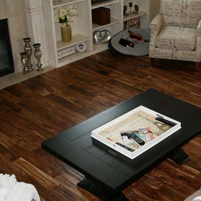 Walnut Color Stained Manuel Hand Scraped Acacia Hardwood Flooring